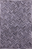 Grey Chevron Natural Cowhide Hand Stitched Patchwork Rug - 6' 0" X 9' 0"