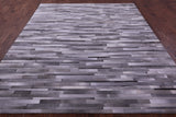 Grey Brickwork Natural Cowhide Hand Stitched Patchwork Rug - 8' 0" X 10' 0"