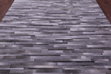 Grey Brickwork Natural Cowhide Hand Stitched Patchwork Rug - 8' 0" X 10' 0"