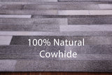 Grey Brickwork Natural Cowhide Hand Stitched Patchwork Rug - 8' 0" X 10' 0"