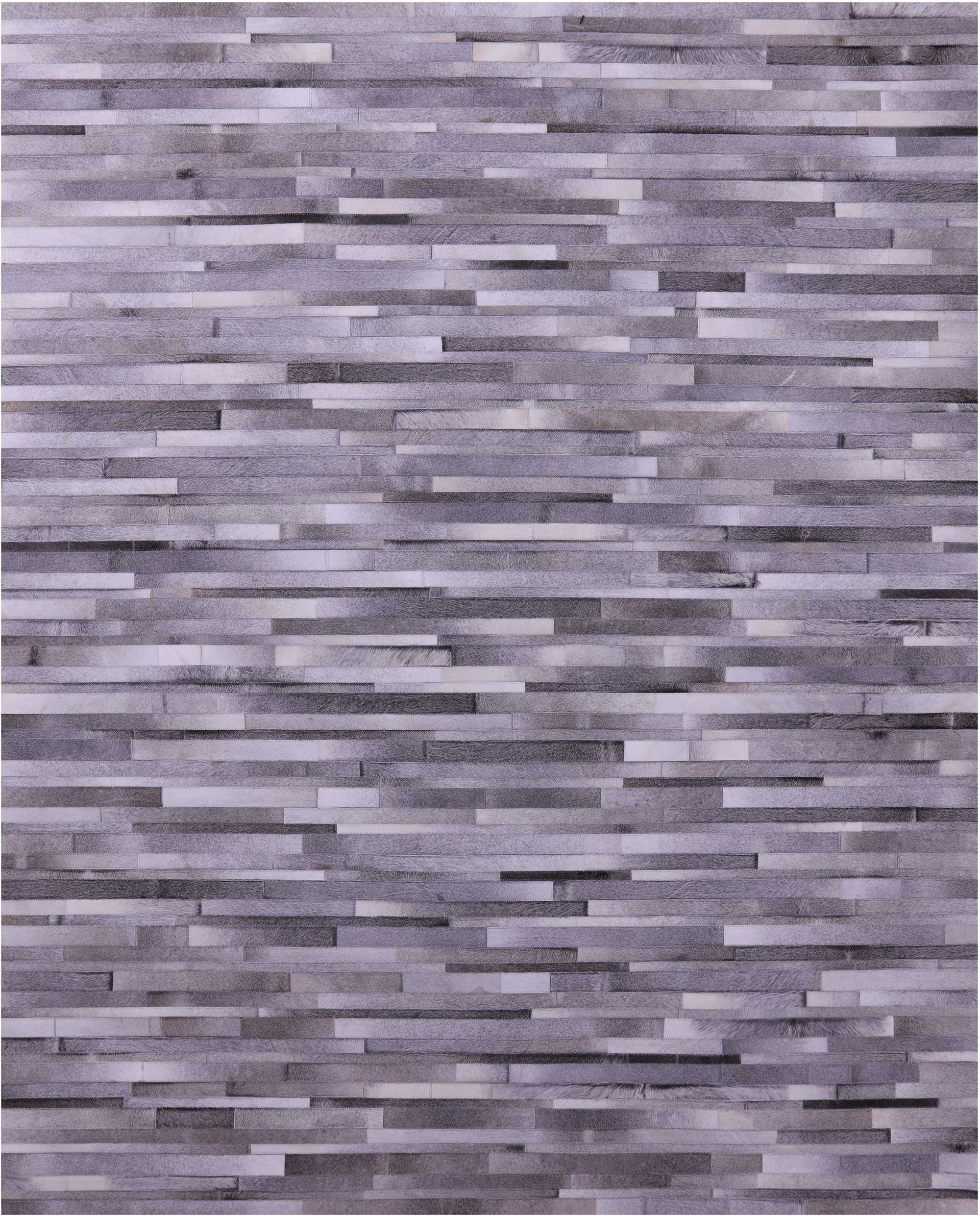 Grey Brickwork Natural Cowhide Hand Stitched Patchwork Rug - 8' 0" X 10' 0"
