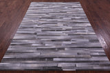Grey Brickwork Natural Cowhide Hand Stitched Patchwork Rug - 6' 0" X 9' 0"