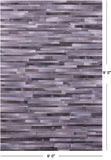 Grey Brickwork Natural Cowhide Hand Stitched Patchwork Rug - 6' 0" X 9' 0"
