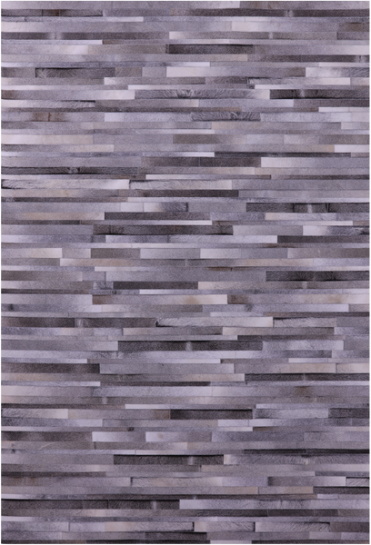 Grey Brickwork Natural Cowhide Hand Stitched Patchwork Rug - 6' 0" X 9' 0"