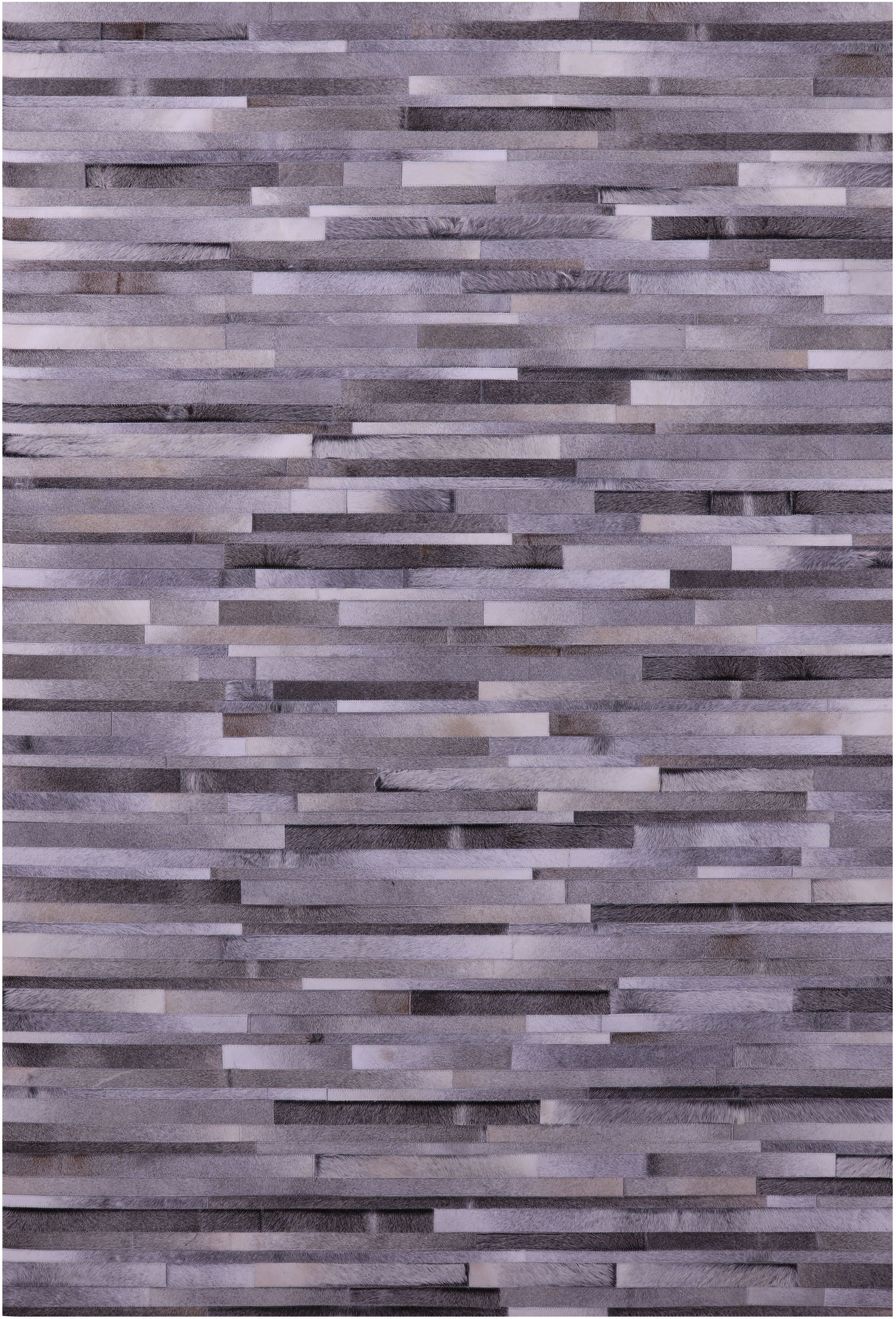 Grey Brickwork Natural Cowhide Hand Stitched Patchwork Rug - 6' 0" X 9' 0"