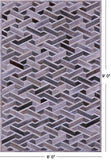 Grey Natural Cowhide Hand Stitched Patchwork Rug - 6' 0" X 9' 0"