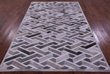 Grey Natural Cowhide Hand Stitched Patchwork Rug - 6' 0" X 9' 0"