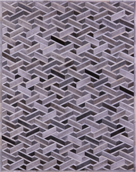 Grey Natural Cowhide Hand Stitched Patchwork Rug - 8' 0" X 10' 0"