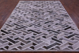 Grey Natural Cowhide Hand Stitched Patchwork Rug - 8' 0" X 10' 0"
