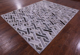Grey Natural Cowhide Hand Stitched Patchwork Rug - 8' 0" X 10' 0"