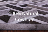 Grey Natural Cowhide Hand Stitched Patchwork Rug - 8' 0" X 10' 0"