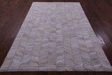Ivory Natural Cowhide Hand Stitched Patchwork Rug - 6' 0" X 9' 0"