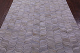 Ivory Natural Cowhide Hand Stitched Patchwork Rug - 6' 0" X 9' 0"
