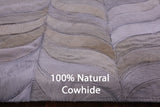 Ivory Natural Cowhide Hand Stitched Patchwork Rug - 6' 0" X 9' 0"