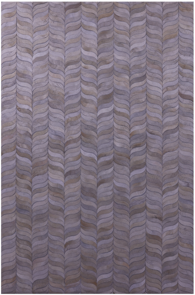 Ivory Natural Cowhide Hand Stitched Patchwork Rug - 6' 0" X 9' 0"
