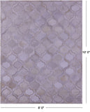 Ivory Natural Cowhide Hand Stitched Patchwork Rug - 8' 0" X 10' 0"