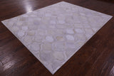 Ivory Natural Cowhide Hand Stitched Patchwork Rug - 8' 0" X 10' 0"