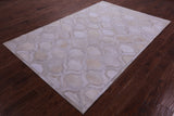 Ivory Natural Cowhide Hand Stitched Patchwork Rug - 6' 0" X 9' 0"