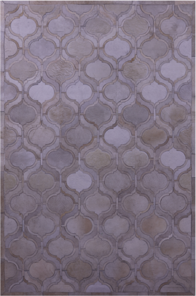 Ivory Natural Cowhide Hand Stitched Patchwork Rug - 6' 0" X 9' 0"