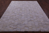 Ivory Natural Cowhide Hand Stitched Patchwork Rug - 8' 0" X 10' 0"