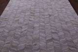 Ivory Natural Cowhide Hand Stitched Patchwork Rug - 8' 0" X 10' 0"