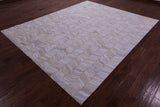 Ivory Natural Cowhide Hand Stitched Patchwork Rug - 8' 0" X 10' 0"