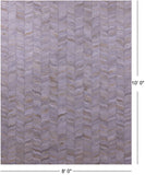Ivory Natural Cowhide Hand Stitched Patchwork Rug - 8' 0" X 10' 0"