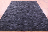 Black Natural Cowhide Hand Stitched Patchwork Rug - 8' 0" X 10' 0"