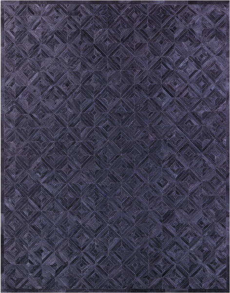 Black Natural Cowhide Hand Stitched Patchwork Rug - 8' 0" X 10' 0"