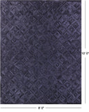 Black Natural Cowhide Hand Stitched Patchwork Rug - 8' 0" X 10' 0"