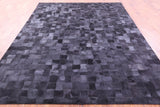 Black Natural Cowhide Hand Stitched Patchwork Rug - 8' 0" X 10' 0"