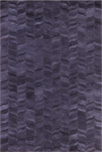 Black Natural Cowhide Hand Stitched Patchwork Rug - 6' 0" X 9' 0"
