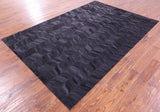 Black Natural Cowhide Hand Stitched Patchwork Rug - 6' 0" X 9' 0"