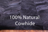 Black Natural Cowhide Hand Stitched Patchwork Rug - 6' 0" X 9' 0"