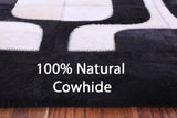Black & White Natural Cowhide Hand Stitched Patchwork Rug - 8' 0" X 10' 0"