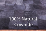 Black Natural Cowhide Hand Stitched Patchwork Rug - 6' 0" X 9' 0"