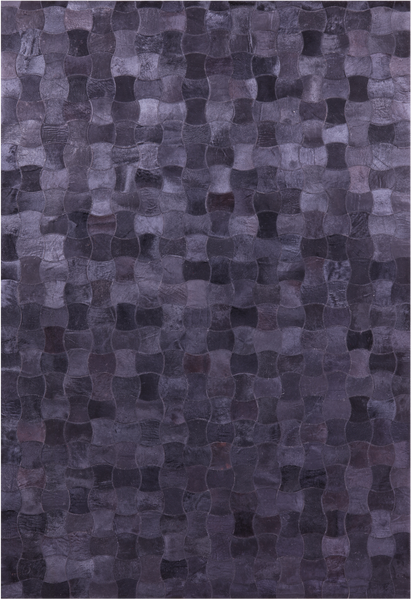 Black Natural Cowhide Hand Stitched Patchwork Rug - 6' 0" X 9' 0"