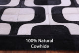 Black & White Natural Cowhide Hand Stitched Patchwork Rug - 6' 0" X 9' 0"