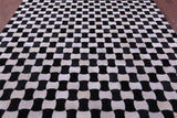 Black & White Natural Cowhide Hand Stitched Patchwork Rug - 8' 0" X 10' 0"