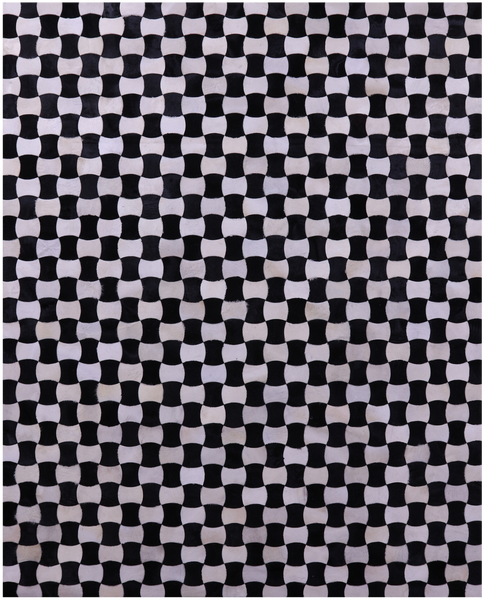 Black & White Natural Cowhide Hand Stitched Patchwork Rug - 8' 0" X 10' 0"