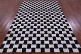 Black & White Natural Cowhide Hand Stitched Patchwork Rug - 6' 0" X 9' 0"