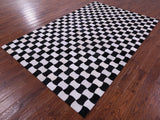 Black & White Natural Cowhide Hand Stitched Patchwork Rug - 6' 0" X 9' 0"