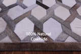 Grey & White Natural Cowhide Hand Stitched Patchwork Rug - 6' 0" X 9' 0"