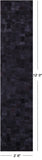 Black Natural Cowhide Hand Stitched Patchwork Runner Rug - 2' 6" X 12' 0"