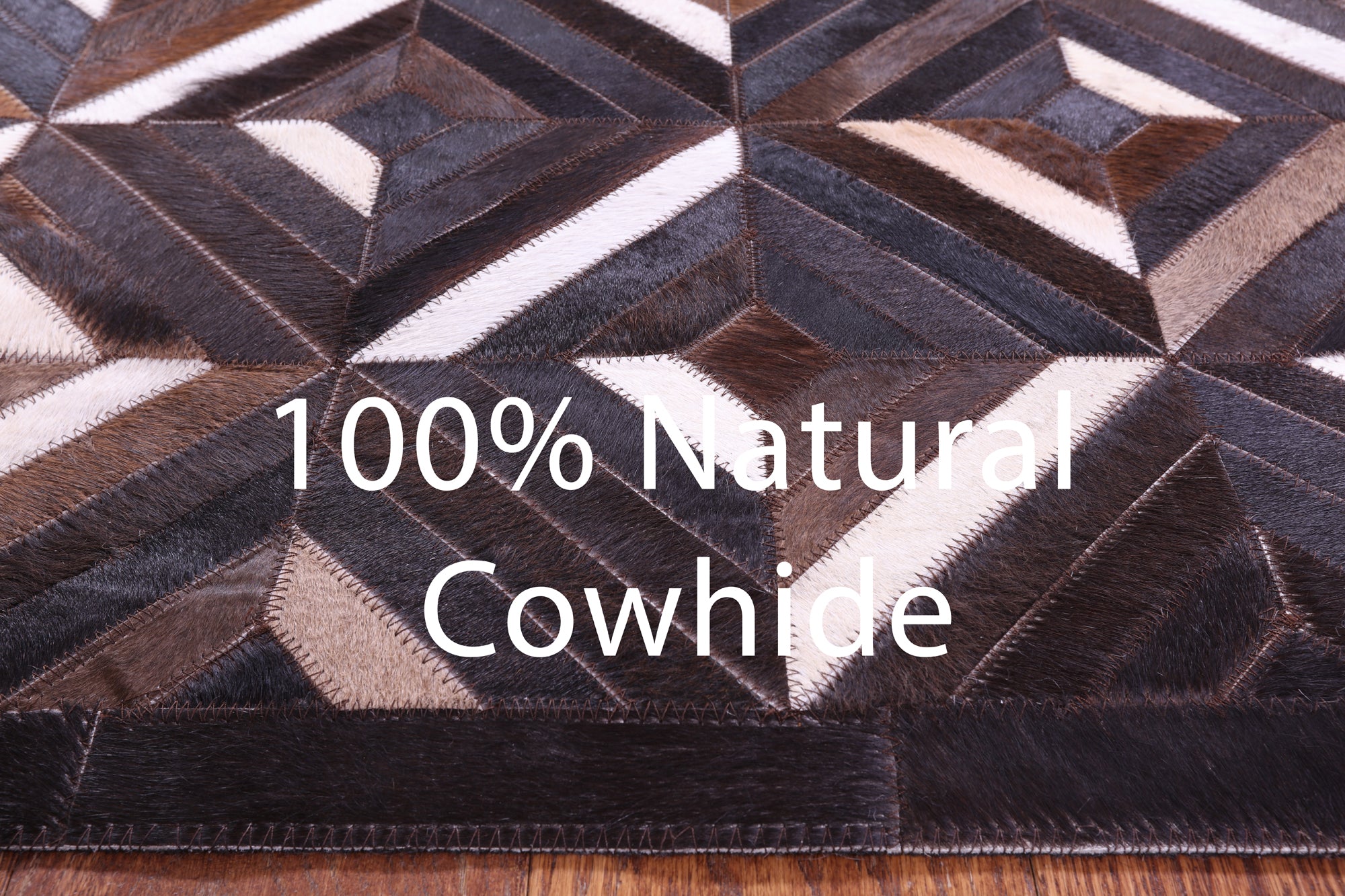 Brown Natural Cowhide Hand Stitched Patchwork Runner Rug - 2' 6" X 12' 0"