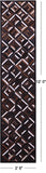 Brown Natural Cowhide Hand Stitched Patchwork Runner Rug - 2' 6" X 12' 0"