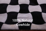 Black & White Natural Cowhide Hand Stitched Patchwork Runner Rug - 2' 6" X 12' 0"