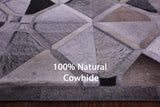 Grey Natural Cowhide Hand Stitched Patchwork Runner Rug - 2' 6" X 12' 0"