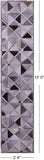 Grey Natural Cowhide Hand Stitched Patchwork Runner Rug - 2' 6" X 12' 0"