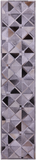 Grey Natural Cowhide Hand Stitched Patchwork Runner Rug - 2' 6" X 12' 0"